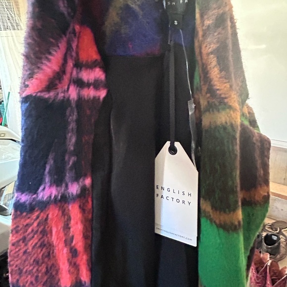 Women's Colorblock Plaid Trench Coat - Picture 5 of 6